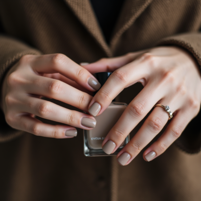 Artistic rendering of a woman's hands with a fresh, elegant manicure