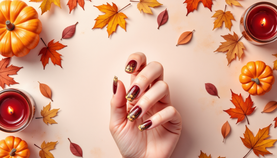 A vibrant and colorful set of freshly manicured nails